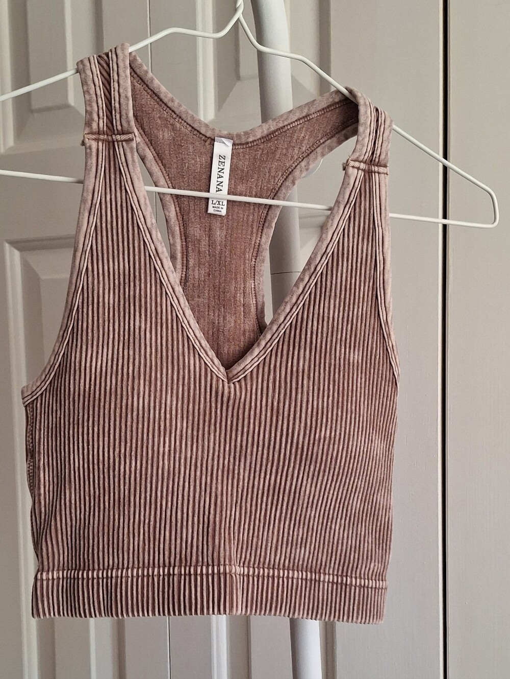 🚨  2/$25  Zenana Ribbed Racerback Bralette Top With Removable Pads NWOT